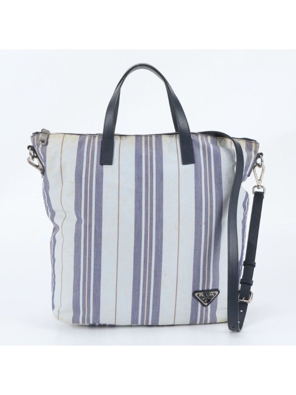 Prada Triangle Logo Leather 2-Way Shoulder Bag Crossbody Hand